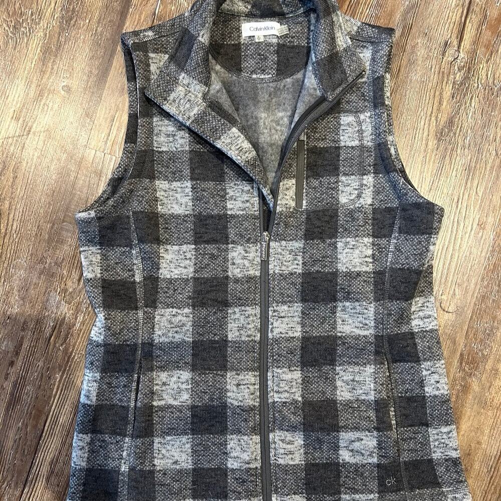 Calvin Klein Gray Plaid Vest - Women’s Size Small